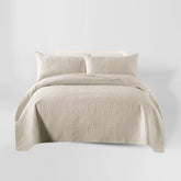 3 Pcs Ultrasonic Bedspread - Cream (013)